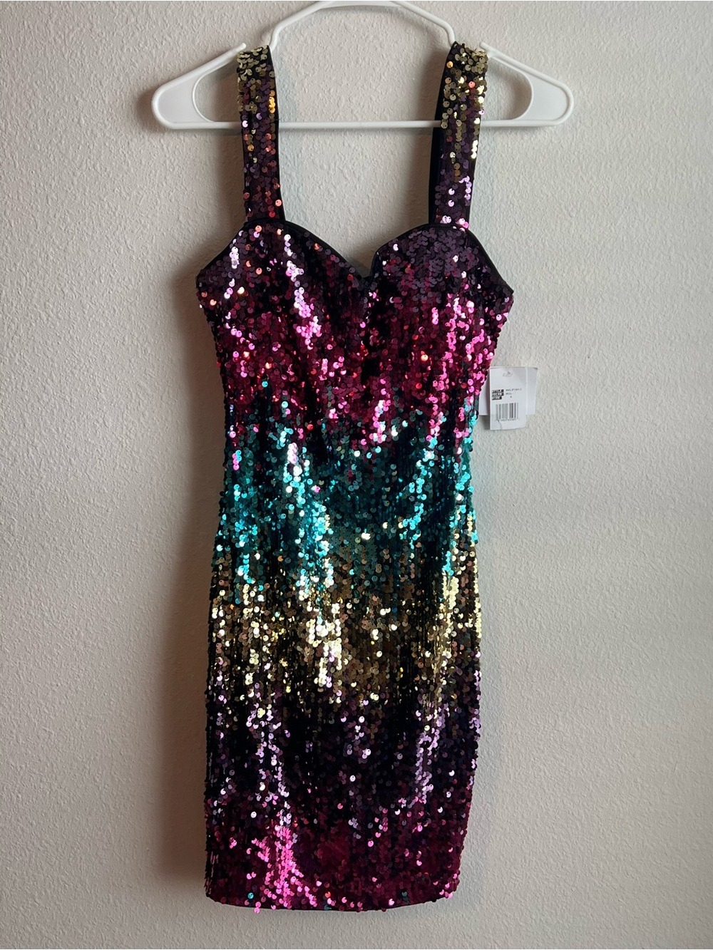 Marc New York Rainbow Sequin Ombre Mini Dress